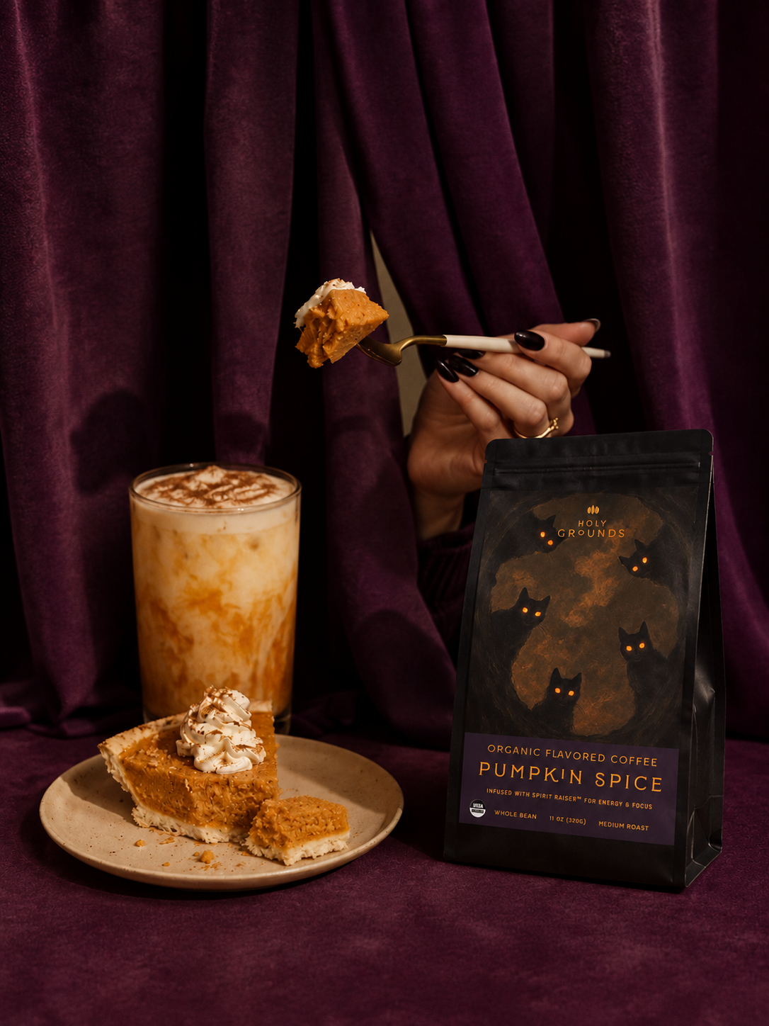 Holy Grounds Pumpkin Spice Mushroom Coffee — Organic Whole Bean