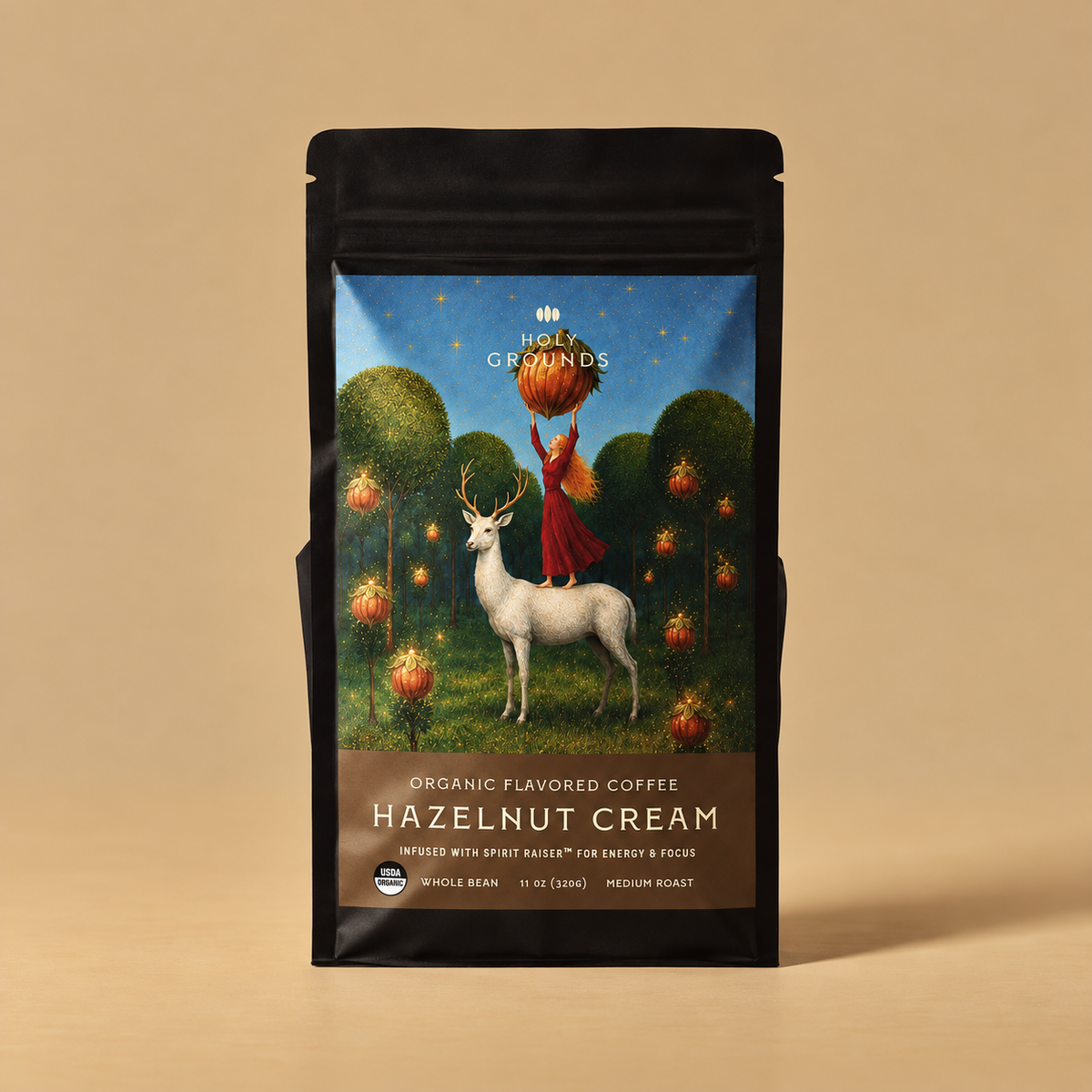 Holy Grounds Hazelnut Cream Mushroom Coffee