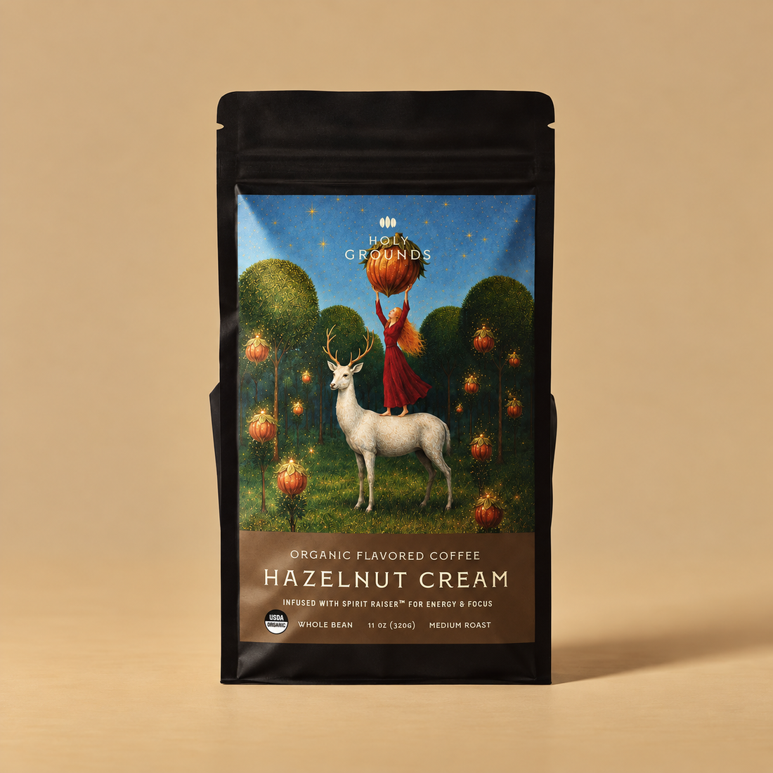 Holy Grounds Hazelnut Cream Mushroom Coffee