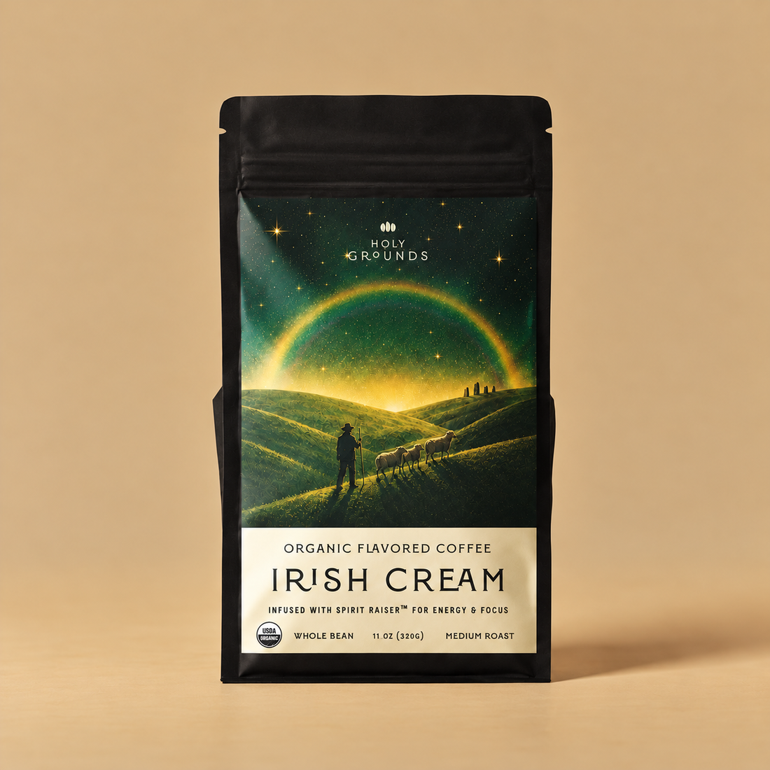 Holy Grounds Irish Cream Mushroom Coffee