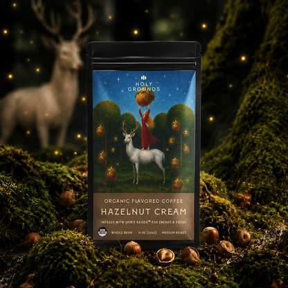 Holy Grounds Hazelnut Cream Mushroom Coffee — Organic Whole Bean